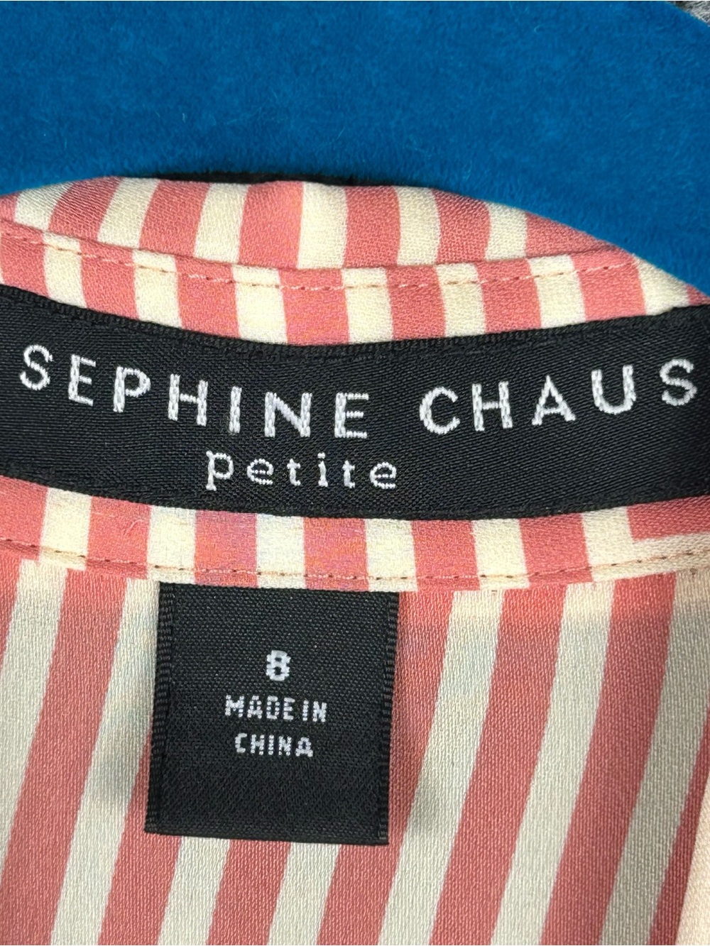 Josephine Chaus Coral Striped Silk Button-Down Shirt - Picture 2 of 11